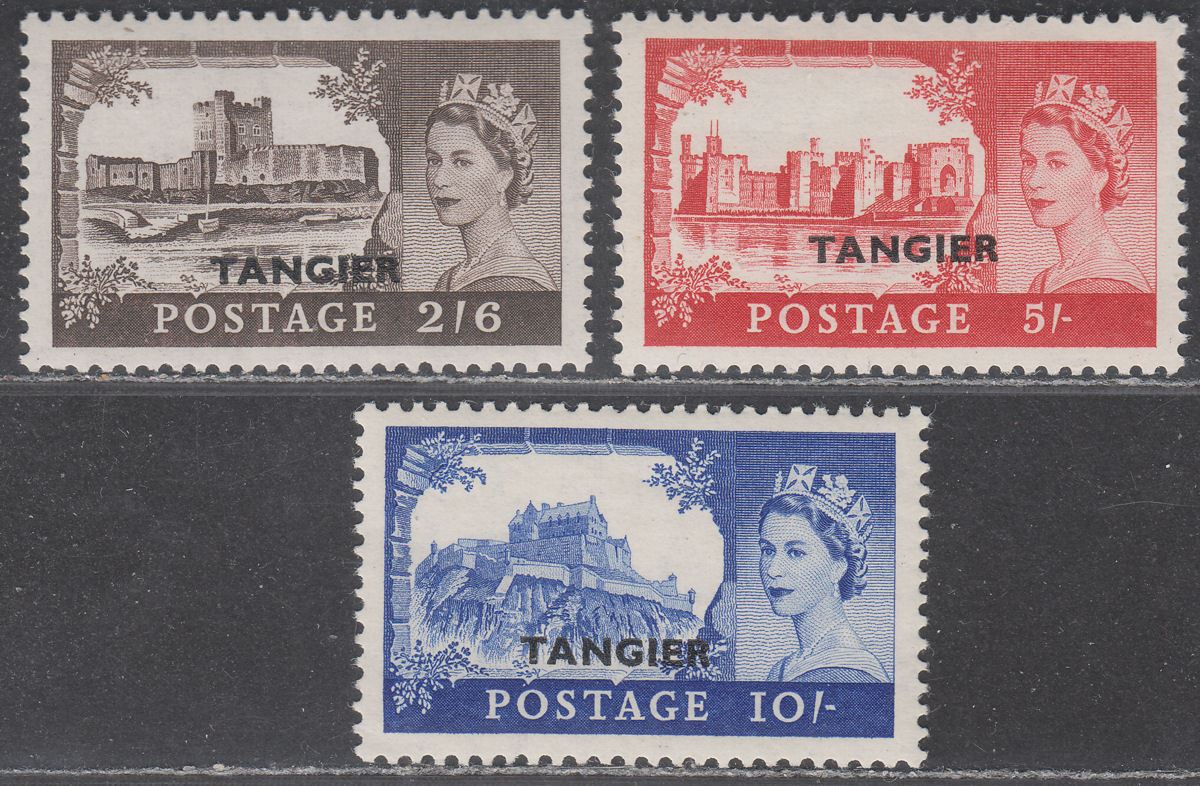 Morocco Agencies 1955 QEII Tangier Castles Overprint Set UM Mint SG310-312 c£27