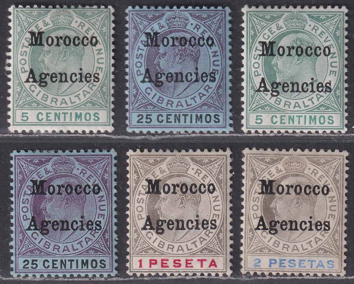 Morocco Agencies 1903-06 KEVII Overprint Selection to 2p Mint