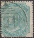 Click for more photos and details India used Muscat 1866 QV 4a Used w Numeral 24 Postmark Gwadur SG Z305 cat £70