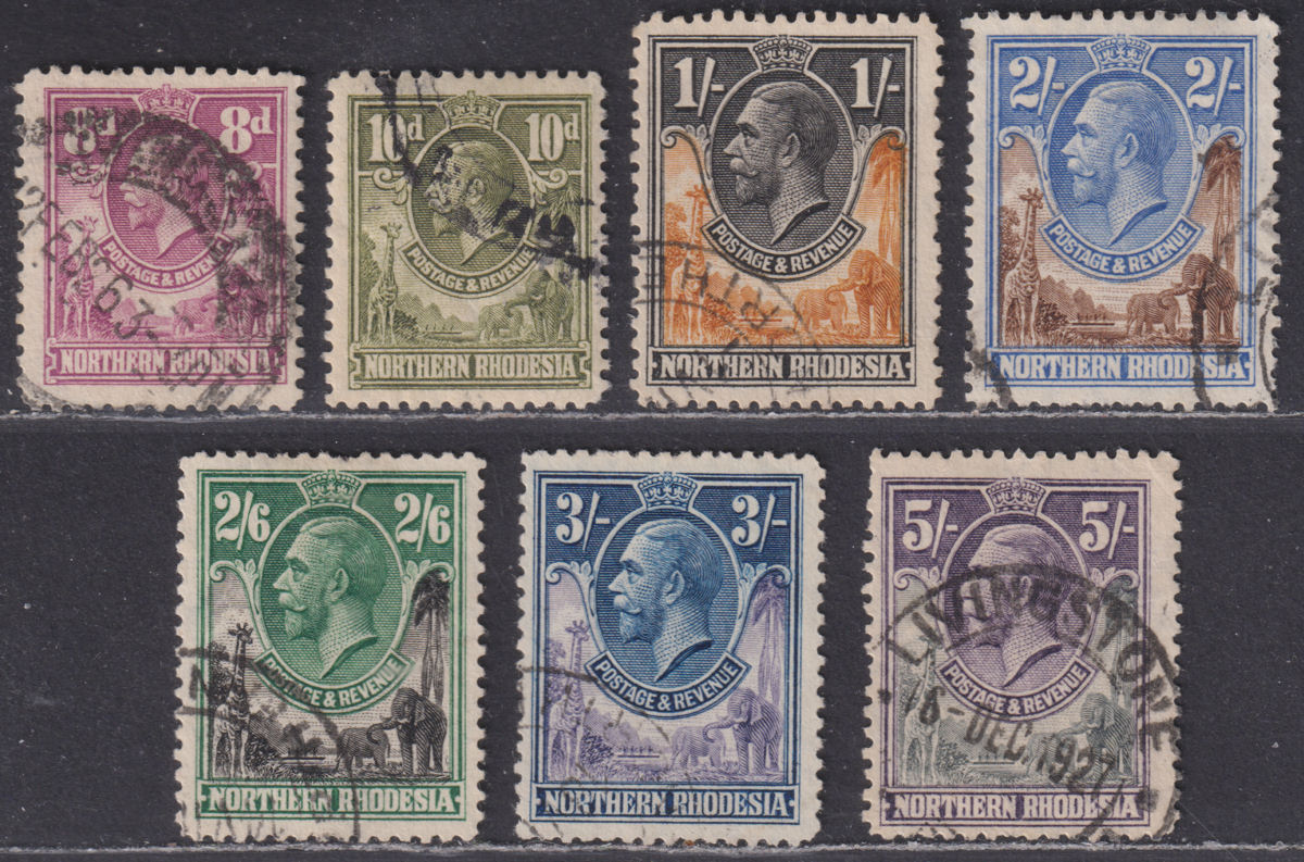 Northern Rhodesia 1925 King George V Part Set to 5sh Used