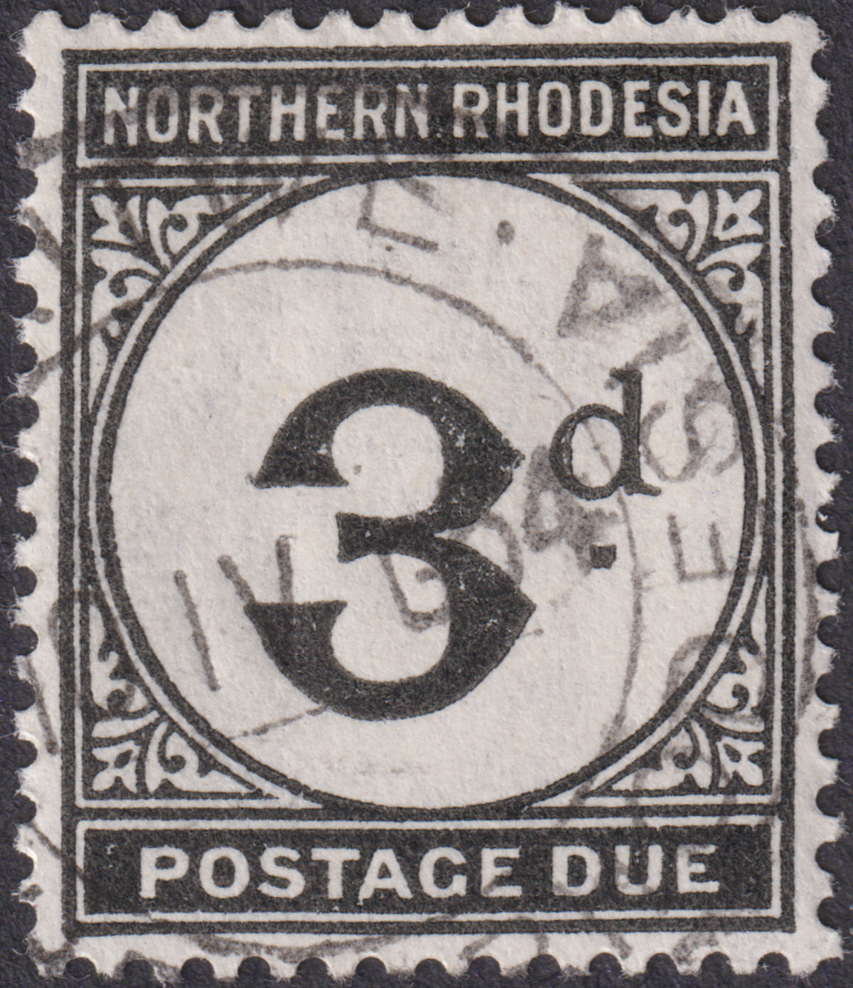 Northern Rhodesia 1929 KGV Postage Due 3d Ordinary Used SG D3 cat £28