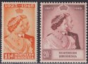 Northern Rhodesia 1948 KGVI Royal Silver Wedding 1½d, 20sh Mint SG48-49 cat £120