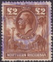 Click for more photos and details Northern Rhodesia 1925 KGV Revenue £2 Brown Used BF1