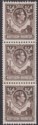 Click for more photos and details Northern Rhodesia 1952 KGVI ½d Chocolate perf 12½x14 Coil Join Strip Mint SG26a