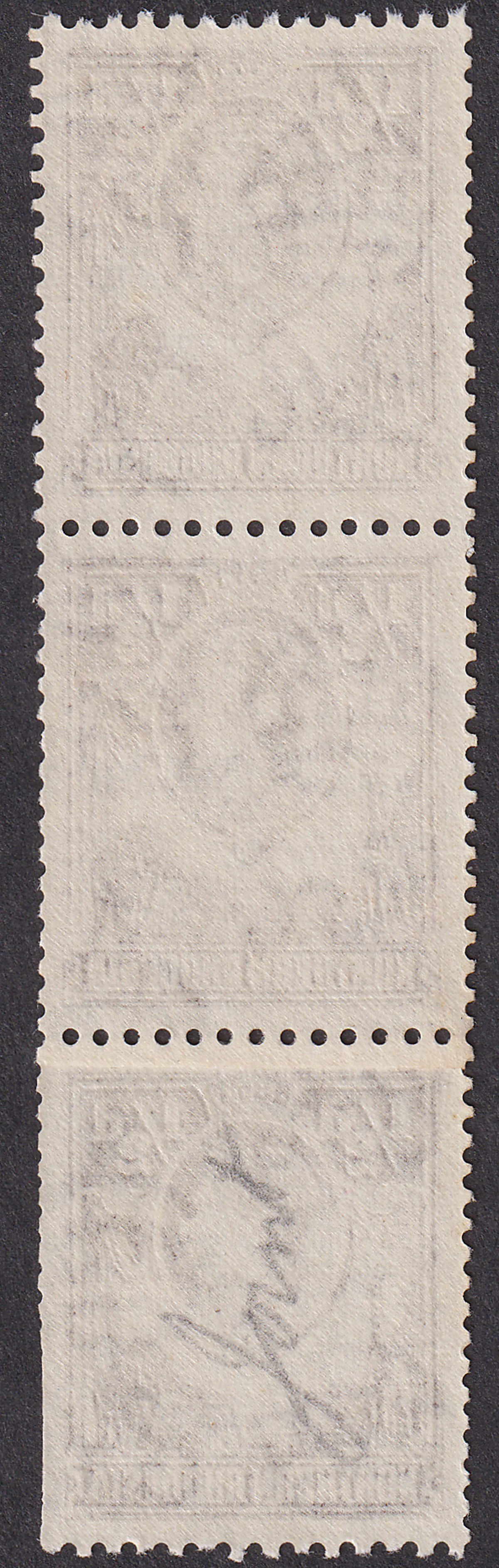 Northern Rhodesia 1952 KGVI ½d Chocolate perf 12½x14 Coil Join Strip Mint SG26a