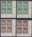 Click for more photos and details Northern Rhodesia 1938-52 KGVI ½d Blocks inc Plate Number Mint SG25-26a