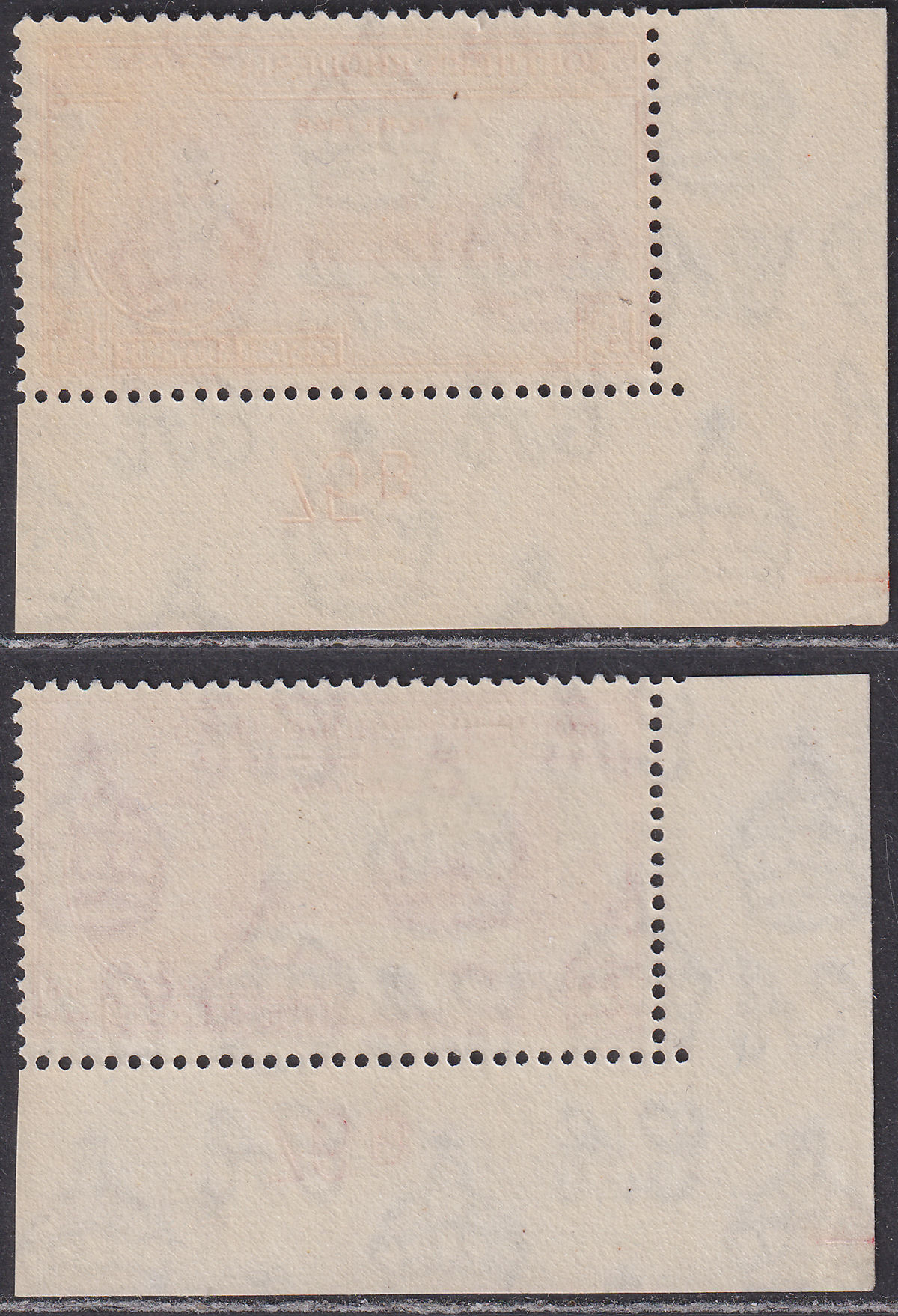 Northern Rhodesia 1946 KGVI Victory 1½d p13½, 2d with Sheet No Mint SG46a-47