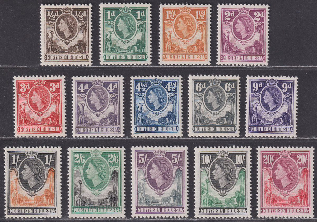 Northern Rhodesia 1953 Queen Elizabeth II Set UM Mint SG61-74 cat £100 MNH