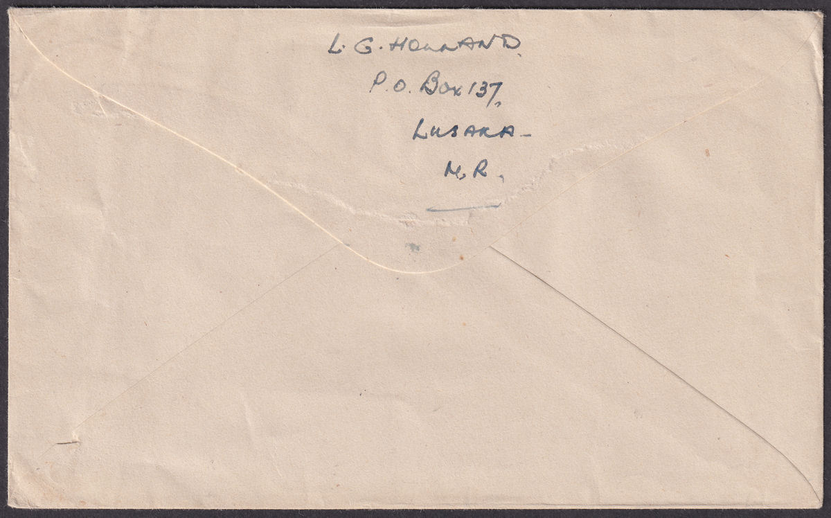 Northern Rhodesia 1948 KGVI 1sh Used on Airmail Cover RIDGEWAY to Amsterdam