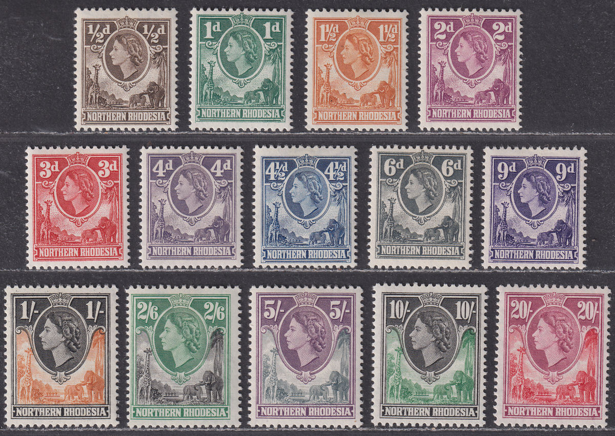 Northern Rhodesia 1953 Queen Elizabeth II Set Mint SG61-74 cat £100