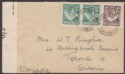 Click for more photos and details Northern Rhodesia 1944 KGVI 1d, ½d x 2 Used on Censor Cover KASAMA to Canada