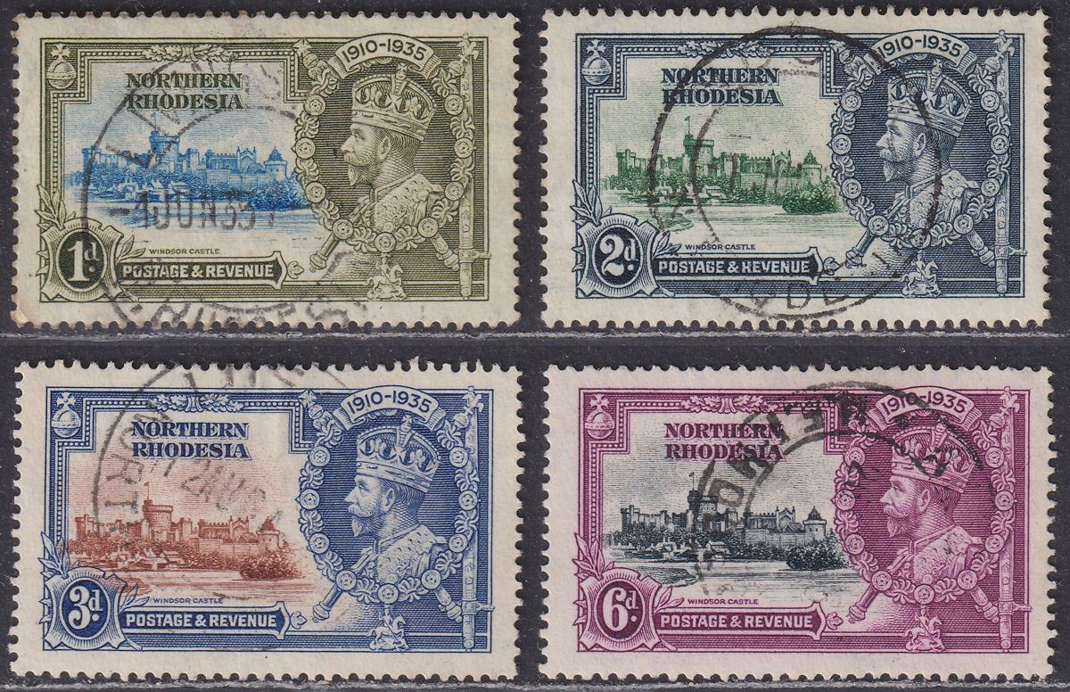 Northern Rhodesia 1935 KGV Silver Jubilee Set Used SG18-21 cat £19