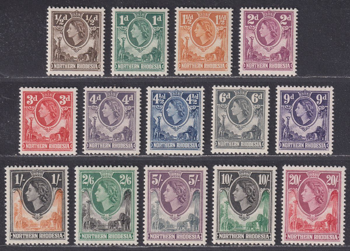Northern Rhodesia 1953 Queen Elizabeth II Set Mint SG61-74 cat £100