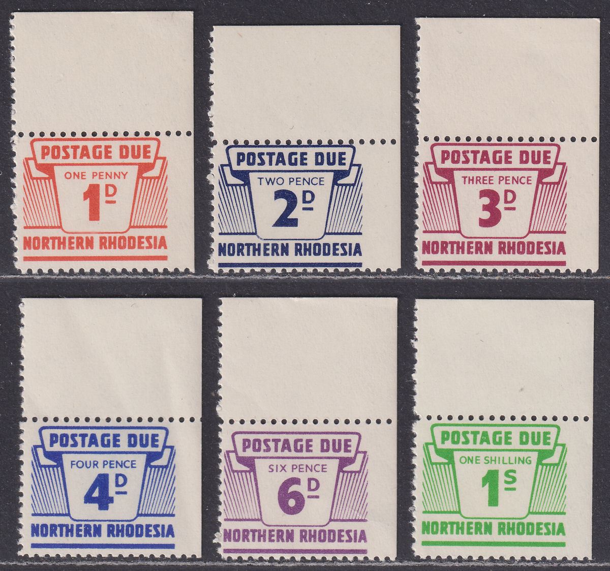 Northern Rhodesia 1963 QEII Postage Due Set Mint SG D5-D10 cat £35