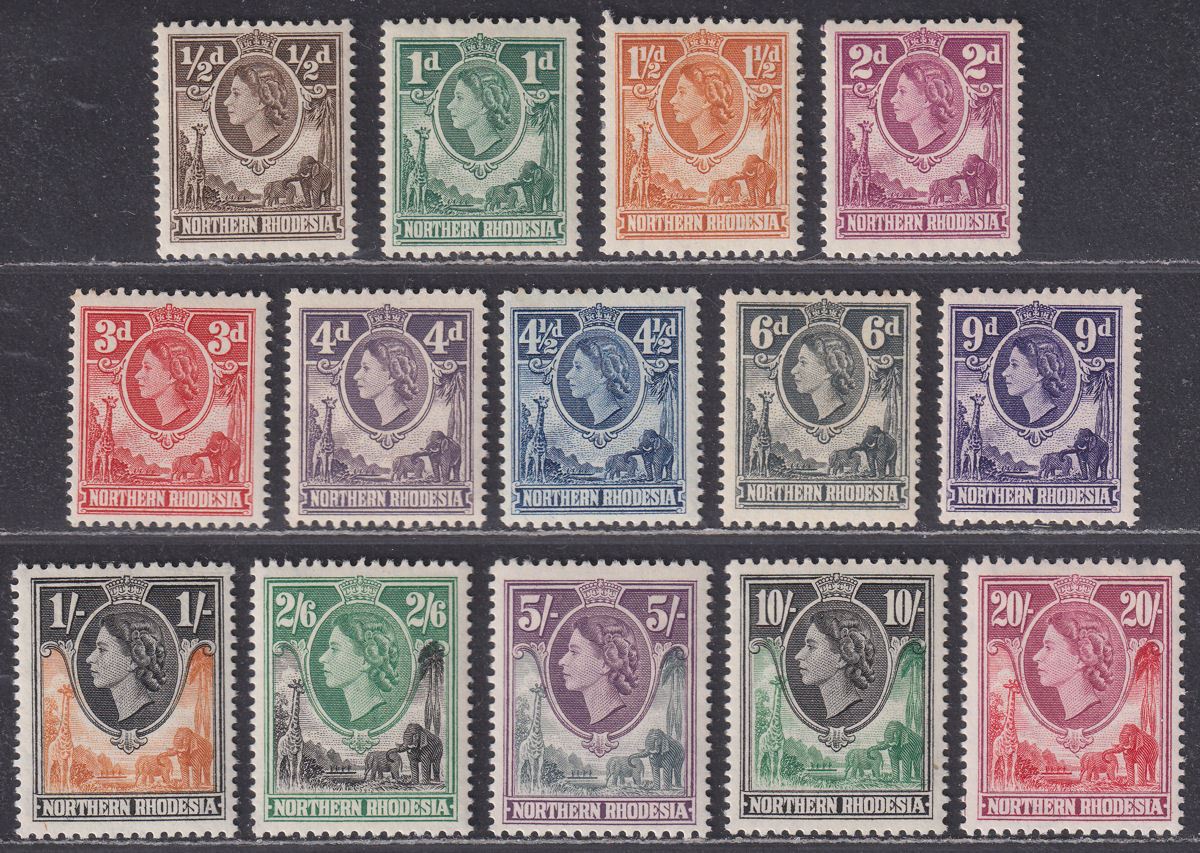 Northern Rhodesia 1953 Queen Elizabeth II Set Mint SG61-74 cat £100