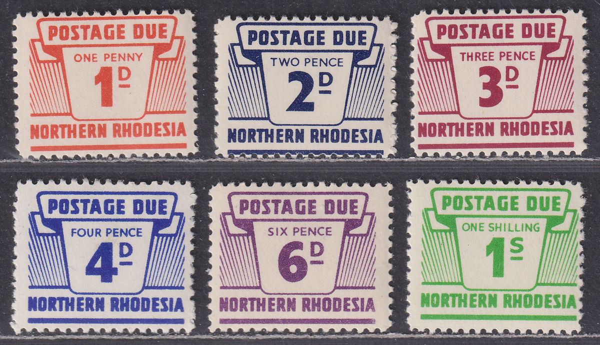 Northern Rhodesia 1963 QEII Postage Due Set Mint SG D5-D10 cat £35