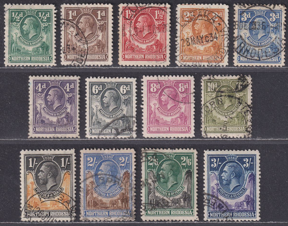 Northern Rhodesia 1925 King George V Set to 3sh Used SG1-13