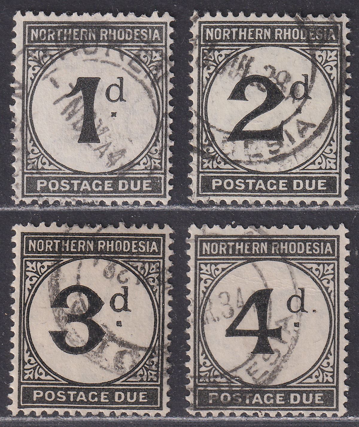 Northern Rhodesia 1929 KGV Postage Due Set Used SG D1-D4 cat £75