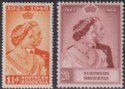 Northern Rhodesia 1948 KGVI Royal Silver Wedding 1½d, 20sh Mint SG48-49 cat £120