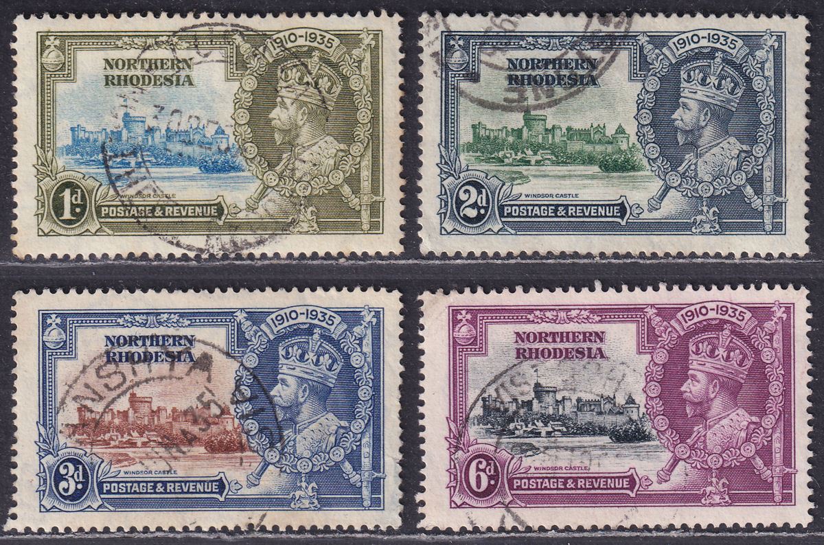 Northern Rhodesia 1935 KGV Silver Jubilee Set Used SG18-21 cat £21