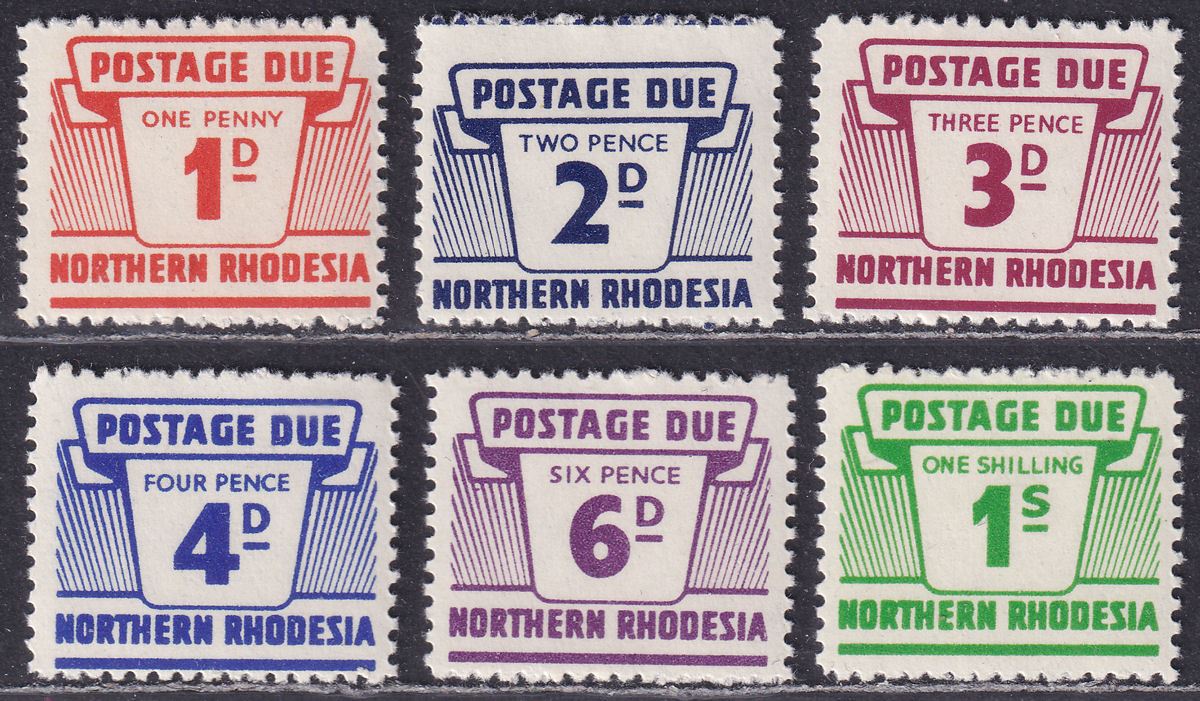 Northern Rhodesia 1963 QEII Postage Due Set Mint SG D5-D10 cat £35