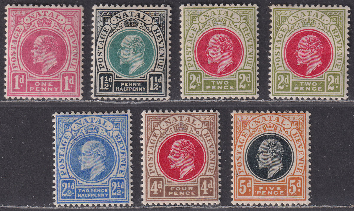 Natal 1902-03 King Edward VII Part Set to 5d Mint