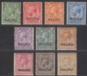 Click for more photos and details Nauru 1916 King George V Overprint Part Set to 1sh Mostly Mint