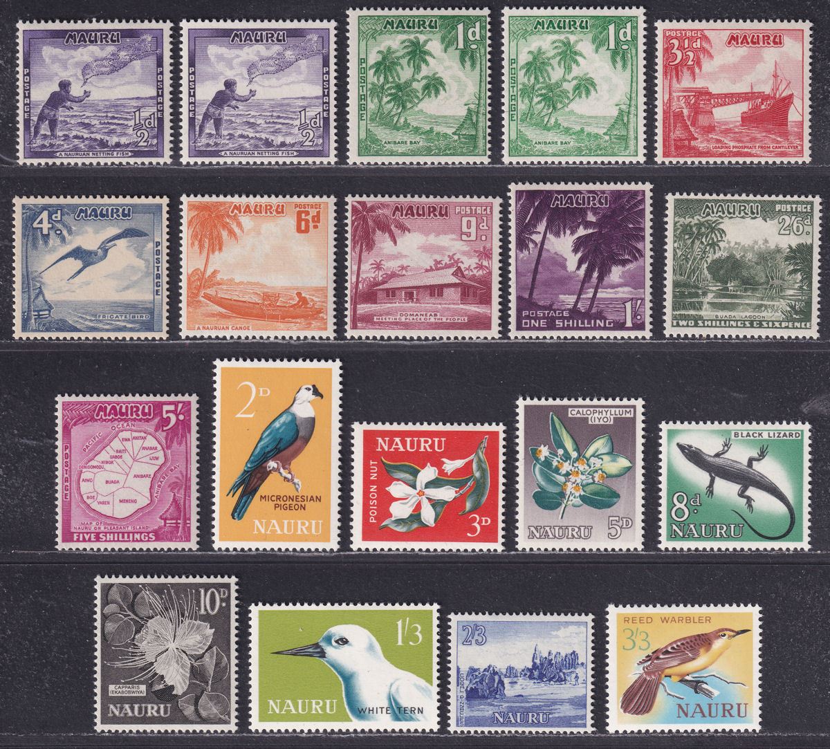 Nauru 1954-65 Queen Elizabeth II Sets Mint cat £27