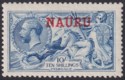 Click for more photos and details Nauru 1916 KGV Seahorse 10sh Pale Blue Mint SG23 cat £275
