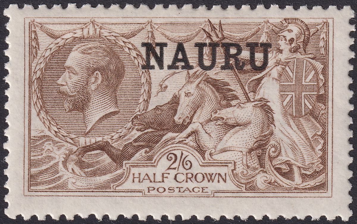 Nauru 1919 KGV Seahorse 2sh6d Chocolate-Brown Mint SG24 cat £110