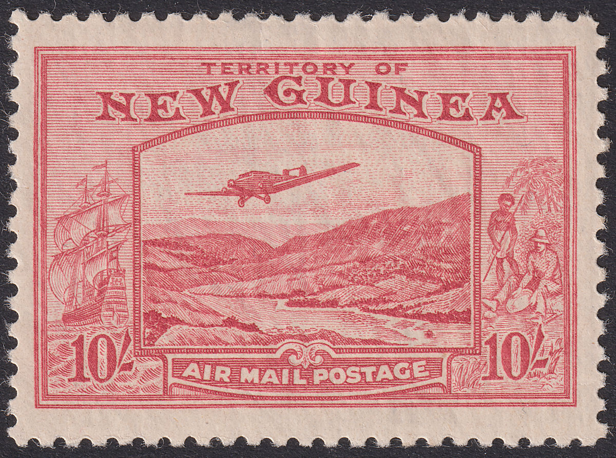 New Guinea 1939 KGVI Bulolo Airmail 10sh Pink Mint SG224 cat £600