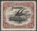 Click for more photos and details Papua 1907 Small Overprint Lakatoi 2sh6d Black + Brown wmk Horizontal SG37