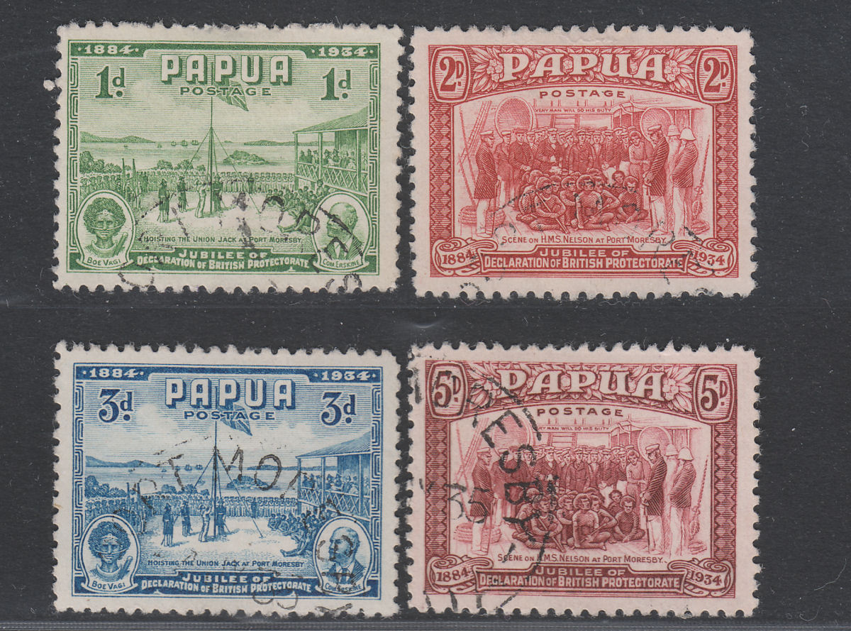 Papua 1934 KGV 50th Anniversary of British Protectorate Set Used SG146-149 c£32