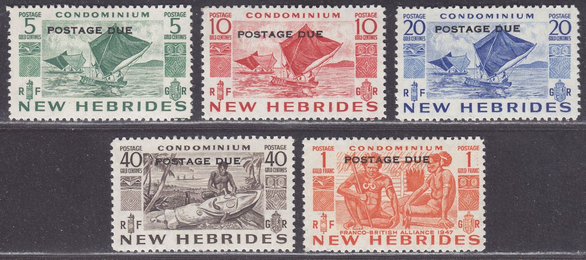 New Hebrides 1953 QEII Postage Due Overprint Set Mint SGD11D15 cat £30