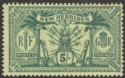New Hebrides 1911 KGV Weapons and Idols 5f Green on Yellow Mint SG28