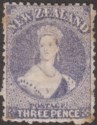 Click for more photos and details New Zealand 1867 QV Chalon 3d Lilac Mint SG117 cat £170 TONING