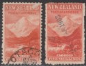Click for more photos and details New Zealand 1899 QV Mount Cook 5sh p11 Shades Fiscally Used SG270-270a FAULTS