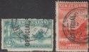 Click for more photos and details New Zealand 1907 KEVII Official Overprint 2sh, 5sh Used SG O66-O67 cat £365 FLTS