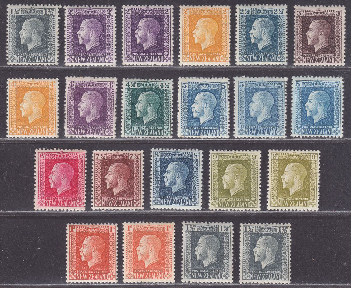 New Zealand 191530 King V Part Set to 1sh Mint British