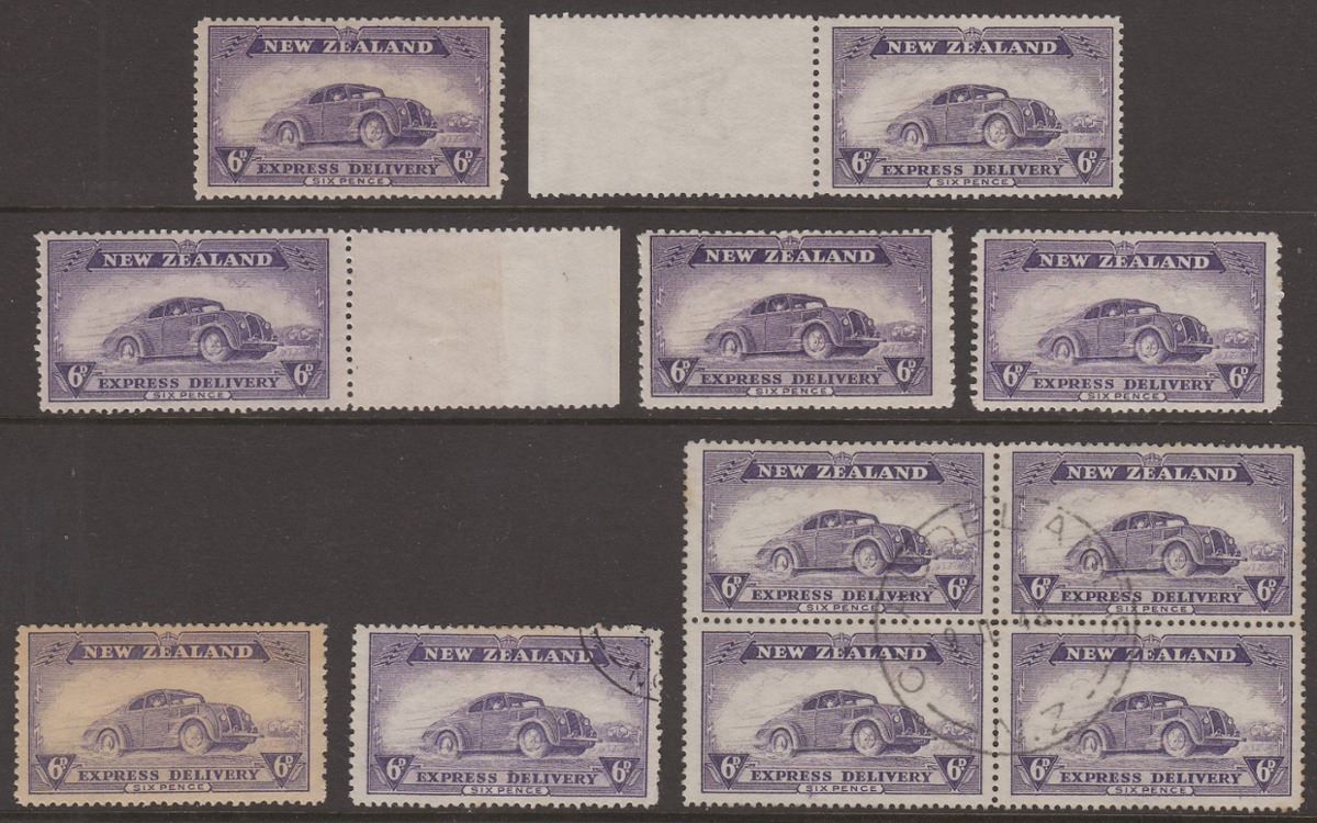 New Zealand 1939 KGVI Express Delivery 6d Violet Selection Mint / Used SG E6