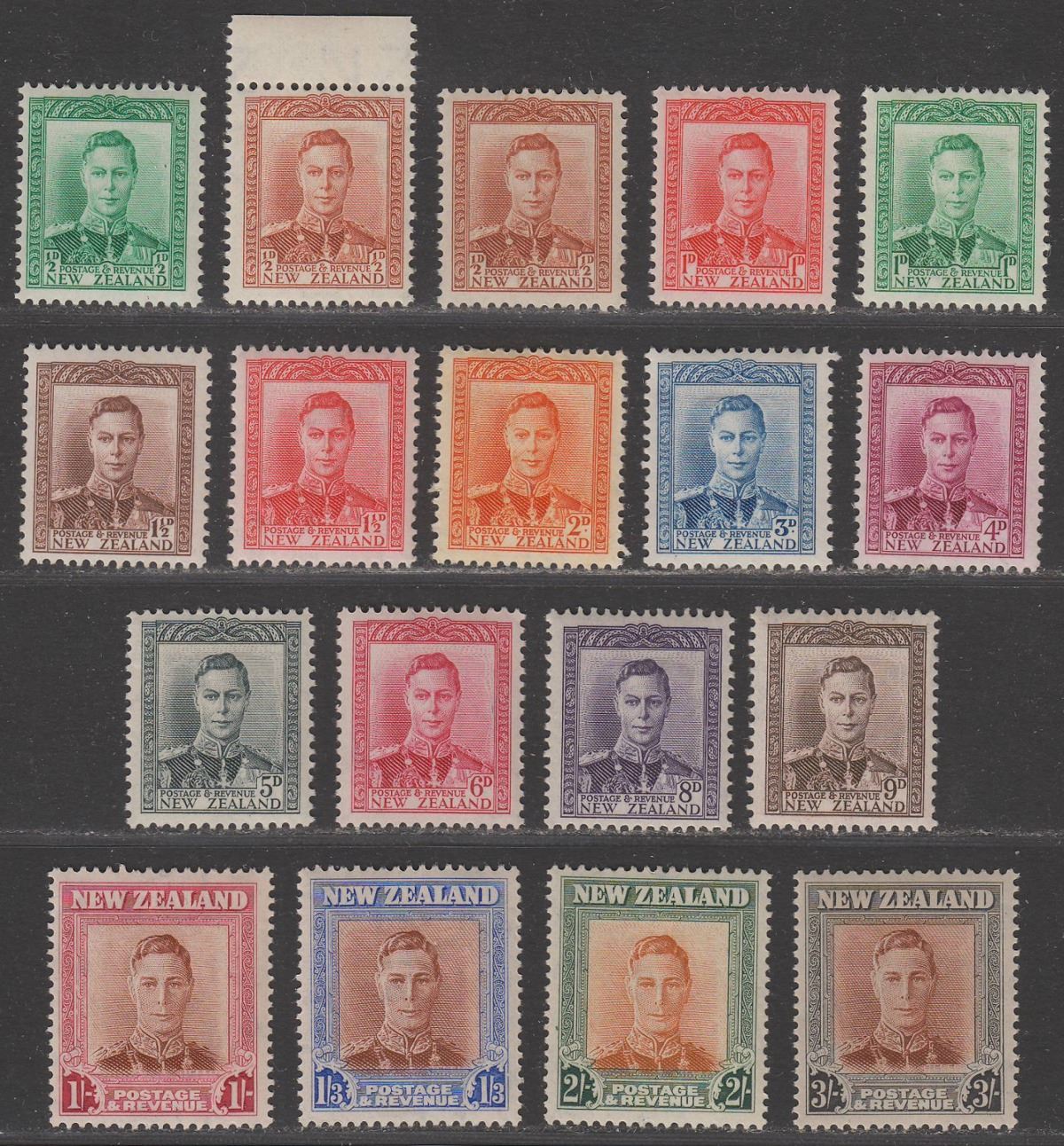 New Zealand 193847 King VI Selection to 3sh Mint British