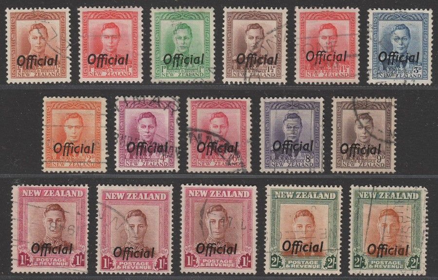 New Zealand 193847 King VI Official Overprint Selection to 2sh
