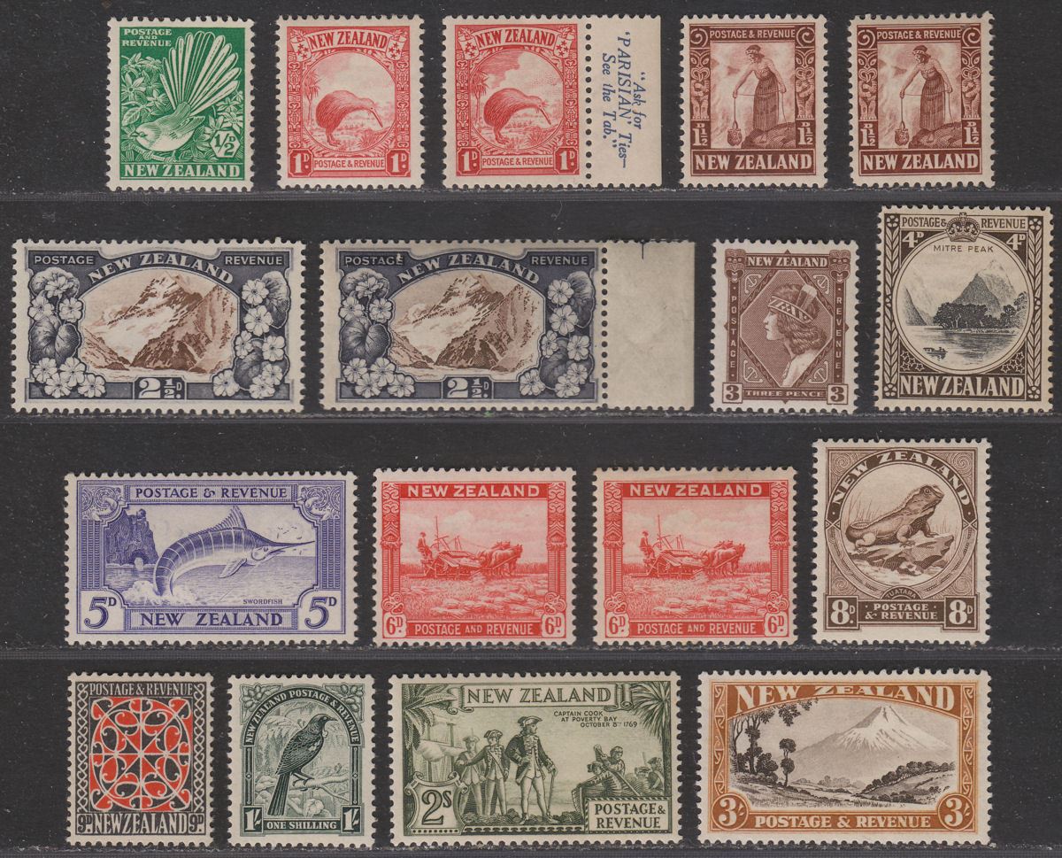 New Zealand 1935-36 King George V wmk Single Part Set to 3sh Mint