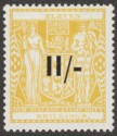 Click for more photos and details New Zealand 1940 KGVI Postal Fiscal 11sh Opt Yellow wmk Single Mint SG F189