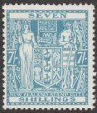 Click for more photos and details New Zealand 1940 Postal Fiscal 7sh Pale Blue Mint SG F197