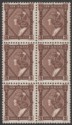 New Zealand 1936 KGV Maori Girl 3d Brown Block of 6 Mint SG582