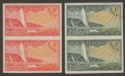 Click for more photos and details New Zealand 1951 KGVI Yachts Health Stamps Vertical Proof Pairs SG708P SG709P
