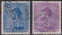 New Zealand 1926 KGV Admiral 2sh Deep Blue, 3sh Mauve Used SG466-467? cat £270
