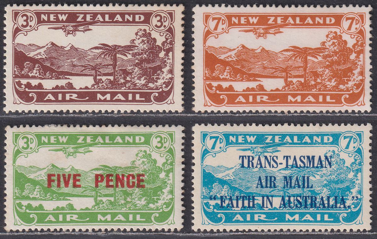 New Zealand 1931-34 KGV Airmail Selection Mint inc Trans-Tasman