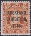 Click for more photos and details New Zealand 1913 KEVII Auckland Exhibition 3d Chestnut Mint SG414 cat £200